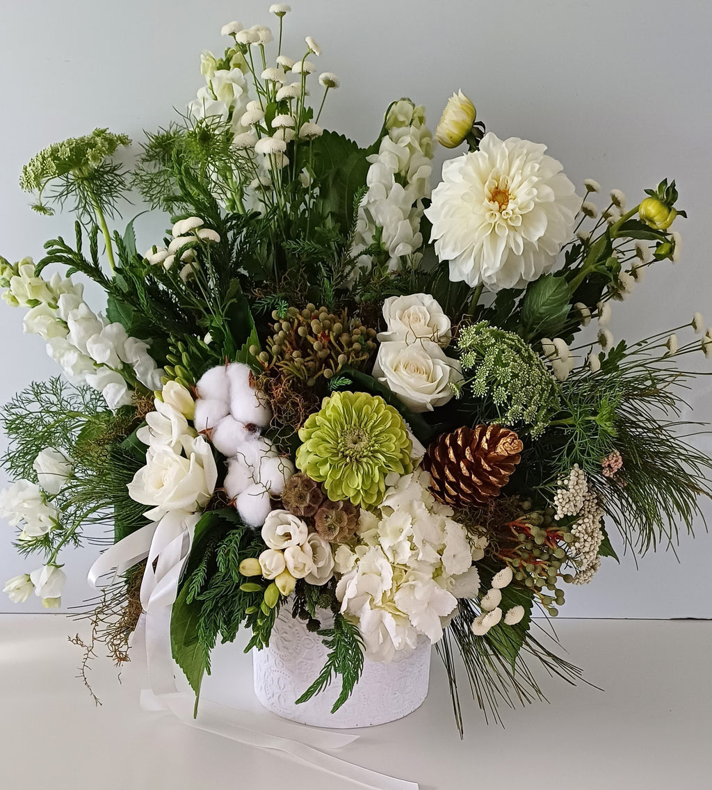 White Snowflake Christmas Arrangement