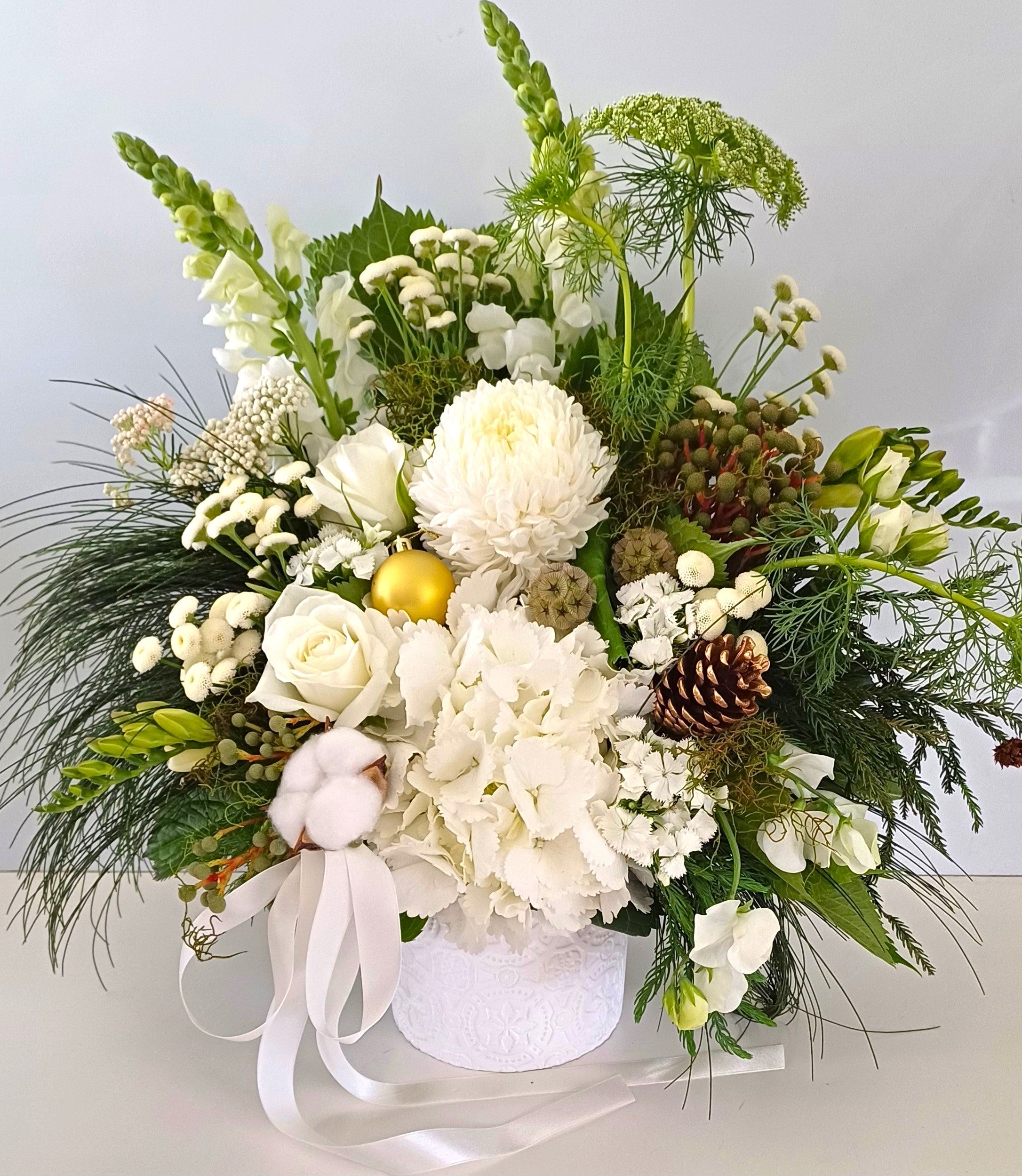 White Snowflake Christmas Arrangement
