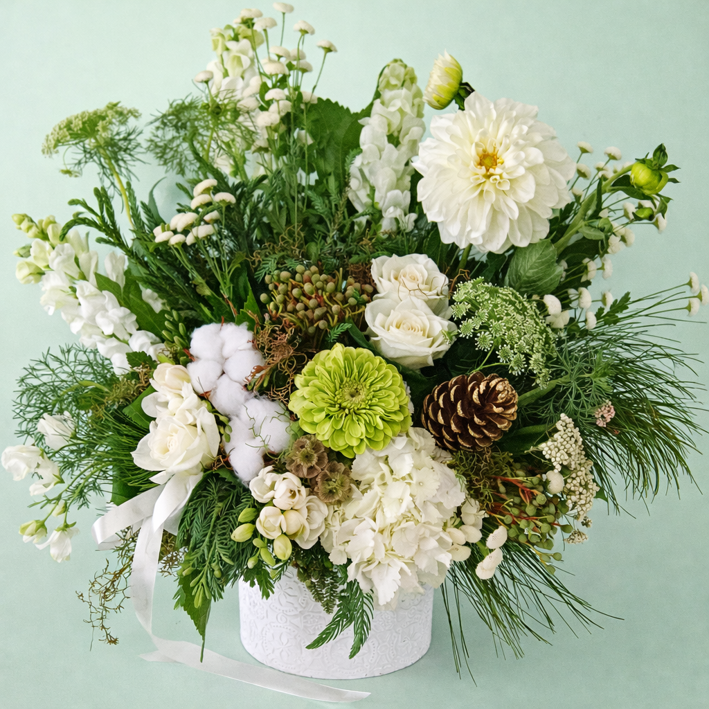 White Snowflake Christmas Arrangement